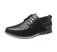 Moda Uomo Traspirante Confortevole Affari Tempo Libero Tinta Unita Scarpe In Pelle Uomini Scarpe Da Uomo Alta, Nero , 42.5 EU