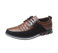 Moda Uomo Traspirante Confortevole Affari Tempo Libero Tinta Unita Scarpe In Pelle Uomini Scarpe Da Uomo Alta, Marrone, 41 1/3 EU
