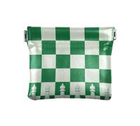 Moda verde e bianco scacchiera donne in pelle portamonete portatile Organizzazione sacchetti per le signore, Scacchiera verde e bianca alla moda, 1 size, Stampa artistica