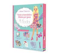 Moda. Vesto le bamboline. Stilista per gioco. Con gadget. Con Adesivi