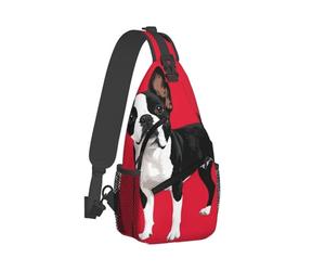 Moda Zaino Monospalla Black And White Dogs Terrier Dog Red Tracolla Borse Pratica Borsa Pettorale per Alpinismo Trekking Palestra