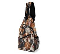 Moda Zaino Monospalla Husky Shepherd Dog Golden Hair Dog Puppy Borsa A Tracolla Militare Multiuso,Portatile Borsa A Spalla Uomo per Uso Quotidiano Uomo Trekking