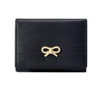 Modacarry Piccolo portafoglio Coquette Bow Wallet per ragazze carino portafoglio ID porta carte di credito per le donne, nero, Minimalista