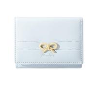 Modacarry Piccolo portafoglio Coquette Bow Wallet per ragazze carino portafoglio ID porta carte di credito per le donne, Blu, Minimalista