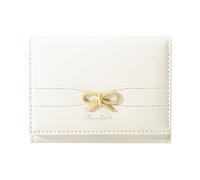 Modacarry Piccolo portafoglio Coquette Bow Wallet per ragazze carino portafoglio ID porta carte di credito per le donne, Crema, Minimalista