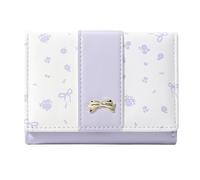 Modacarry Piccolo portafoglio floreale Coquette Bow Wallet carino portafoglio ID 7 slot per carte di credito per donne ragazze, Viola