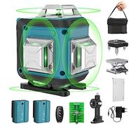 【Modalità a Impulsi】Livella Laser Autolivellante 16 Linee, 4 X 360 °Livello Laser Autolivellante Verde, 2 x Batterie, Autolivellante, Supporto rotante, Telecomando, Base Magnetica