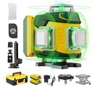【Modalità a Impulsi】Livella Laser Autolivellante 360, Verde Livello Laser 16 Linee, Telecomadon, Ricaricabile Typ-C, 2×5400mAh Batterie