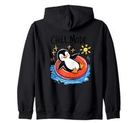 modalità Chill Penguin Floating Summer Vacation Sun Fun Felpa con Cappuccio