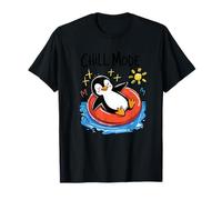 modalità Chill Penguin Floating Summer Vacation Sun Fun Maglietta