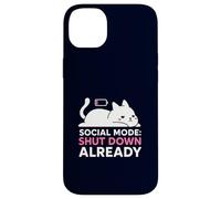 Modalità sociale Arresta il meme già introverso della batteria scarica del gatto Custodia per iPhone 14 Plus