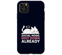 Modalità sociale Arresta il meme già introverso della batteria scarica del gatto Custodia per iPhone 11 Pro Max