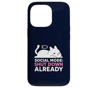 Modalità sociale Arresta il meme già introverso della batteria scarica del gatto Custodia per iPhone 13 Pro