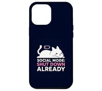 Modalità sociale Arresta il meme già introverso della batteria scarica del gatto Custodia per iPhone 12 Pro Max