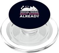 Modalità sociale Arresta il meme già introverso della batteria scarica del gatto PopSockets PopGrip per MagSafe