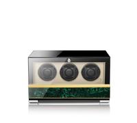 MODALO Clasico Premium Carica orologi - Watch Winder per 3 orologi, design di lusso con display touch, motore silenzioso, programmi regolabili individualmente, lavorazione di alta qualità, Malachite