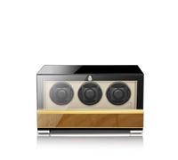MODALO Clasico Premium Carica orologi - Watch Winder per 3 orologi, design di lusso con display touch, motore silenzioso, programmi regolabili individualmente, lavorazione di alta qualità, Golden