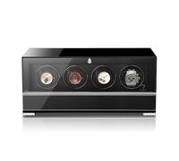 MODALO Clasico Premium Carica orologi - Watch Winder per 4 orologi, design di lusso con display touch, motore silenzioso, programmi regolabili individualmente, lavorazione di alta qualità (nero lucido