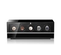 MODALO Clasico Premium Carica orologi - Watch Winder per 5 orologi, design di lusso con display touch, motore silenzioso, programmi regolabili individualmente, lavorazione di alta qualità (nero lucido