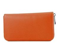 modamoda de - ARGENTO-P02 - Portafoglio da donna in vera pelle, rosso/arancione, s, Formato lungo