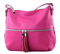 modamoda de - Borsa a tracolla Ital Umhänge- / pelle T159, rosa (b), Medium