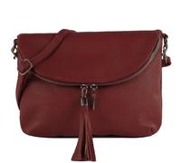 modamoda de - Borsa a tracolla T07 in pelle, rosso porpora, s