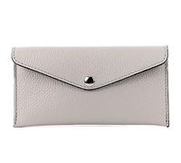 modamoda de - P03 - Portafoglio donna italiano, vera pelle, lungo, Colore:grigio chiaro