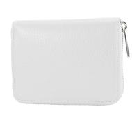 modamoda de - P04 - Portafoglio donna italiano, vera pelle, corto, Colore:Bianco