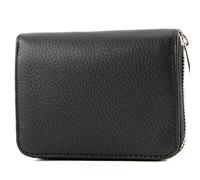 modamoda de - P04 - Portafoglio donna italiano, vera pelle, corto, Colore:Nero