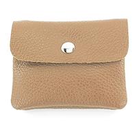 modamoda de - P09 - Portafoglio da donna in pelle, stile italiano, misura piccola, Colore: marrone chiaro., X-Small