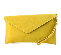 modamoda de T106, pochette, borsa da sera in pelle scamosciata, Giallo (giallo.), Small