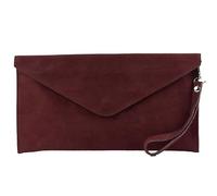 modamoda de T106, pochette, borsa da sera in pelle scamosciata, Rosso (rosso scuro), Small