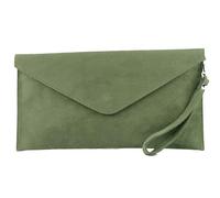 modamoda de T106, pochette, borsa da sera in pelle scamosciata, Verde (verde oliva), Small