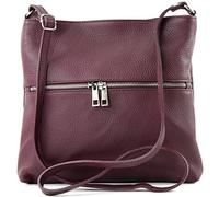 modamoda de - T144 - tracolla/tracolla in pelle ital, Colore:Bordeaux viola