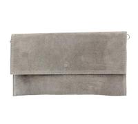 modamoda de T151 Borsa a tracolla/pochette da donna in pelle scamosciata e nabuk, borsa da sera fatta a mano in Italia, Colore: beige/grigio., s
