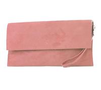 modamoda de T151 Borsa a tracolla/pochette da donna in pelle scamosciata e nabuk, borsa da sera, realizzata a mano in Italia, salmone, s