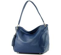 modamoda de - T154 - Borsa a tracolla in pelle, Blu scuro 2021, M