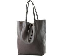 modamoda de - T163 - Ital. Shopper Large con tasca interna in pelle, Dark Chocolate2021, Large