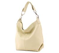 modamoda de T168 - Borsa a tracolla in pelle, Beige crema., Medium