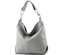 modamoda de T168 - Borsa a tracolla in pelle, grigio scuro, Medium
