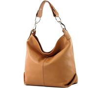 modamoda de T168 - Borsa a tracolla in pelle, marrone chiaro, Medium