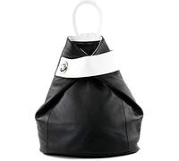 modamoda de - T179 - ital zaino da donna in pelle, Colore:Nero/Bianco