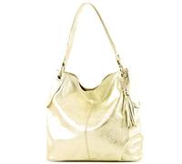 modamoda de - T185 - ital. Borsa a tracolla da donna in pelle, Oro metallizzato, m