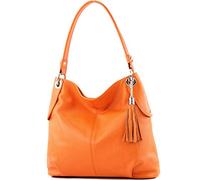 modamoda de - T185 - ital. Borsa a tracolla in pelle da donna, Colore:arancione
