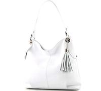 modamoda de - T185 - ital. Borsa a tracolla in pelle da donna, Colore:Bianco