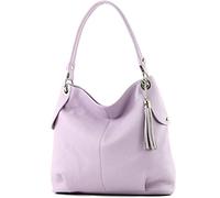 modamoda de - T185 - ital. Borsa a tracolla in pelle da donna, Colore:lilla