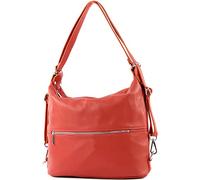 modamoda de - T189 - ital. Borsa da donna a tracolla 2in1 in pelle, Colore:signalrot