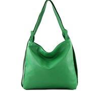modamoda de - T192 - ital. Zaino da donna 2in1 in pelle, Colore:Foglia Verde