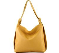modamoda de - T192 - ital. Zaino da donna 2in1 in pelle, Colore:Giallo Senape