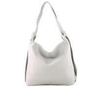 modamoda de - T192 - ital. Zaino da donna 2in1 in pelle, Colore:grigio chiaro